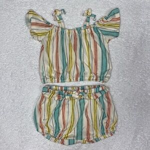 Jessica Simpson 2 piece striped summer set 6/9m